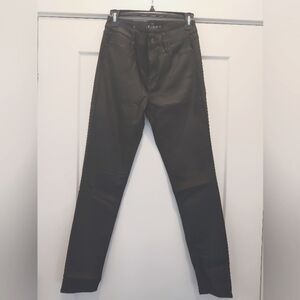 High-rise skinny shimmer black pants
